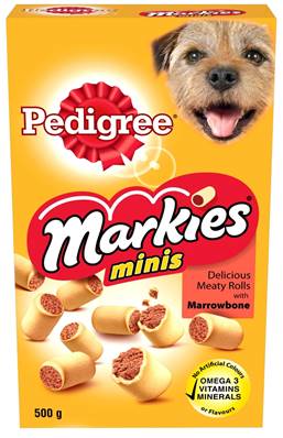 Pedigree Markies Minis Dog Biscuits - Meaty Rolls with Marrowbone 500g