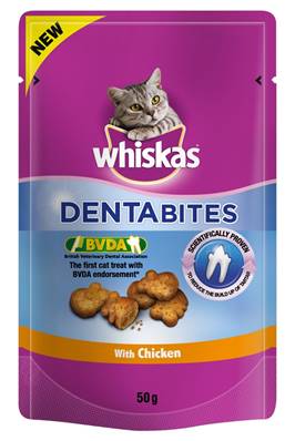 Whiskas Dentabites Cat Treats Chicken 50g